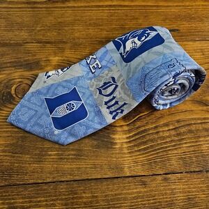 Duke University Blue Devils Eagles Wings 100% Silk Necktie Blue Gray‎ Tie 56"